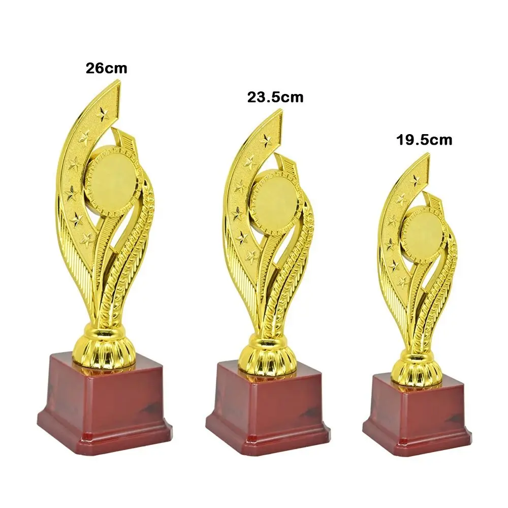 

New Plastic Competition Trophy Medal 19/24/28.5cm Multi Size Pentagram Trophy Gold Color Souvenir Medals School Rewarding Supply