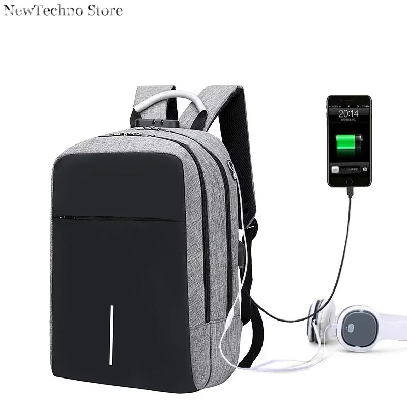 비즈니스 노트북 배낭 방수 다기능 가방, 15.6 인치 USB 충전 책가방, 캐주얼 옥스포드 천 배낭