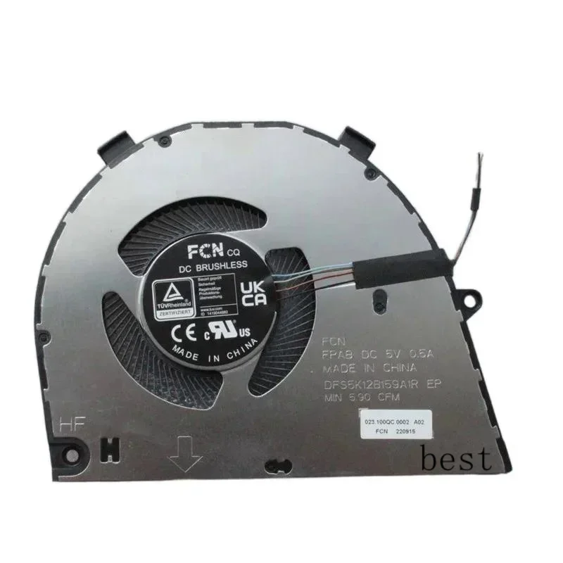 New Original Laptop CPU Cooling Fan For Dell Vostro 16 5620 5625 0T8R2T FCN FPA8 DC 5V 0.5A DFS5K12B159A1R 023.100QC.0002