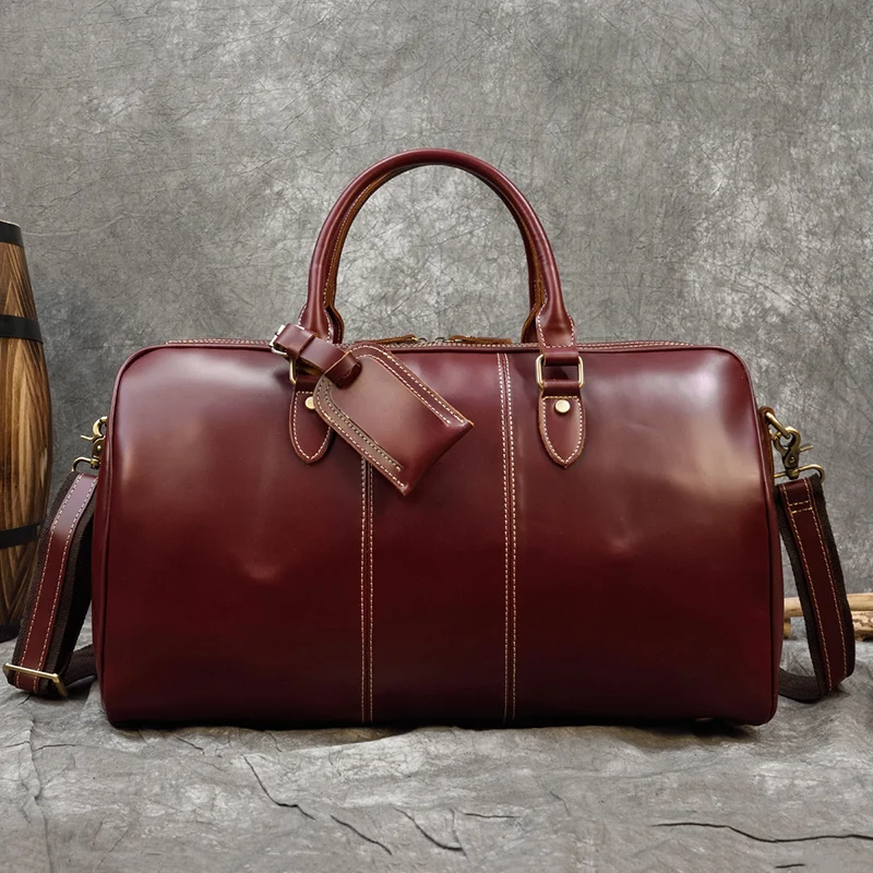 

Real Leather Travel Bags Hand Luggage for Woman Duffle Bag Genuine Leather Weekender Bag Travelling Bags Men Women Top Grade
