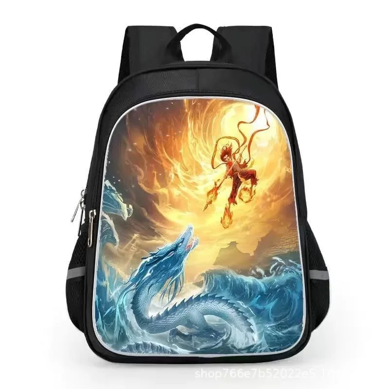 

Kids Boys Ne Zha Graphic Backpack Large Capacity Travel Daypack Waterproof Durable School Bookbag for Student