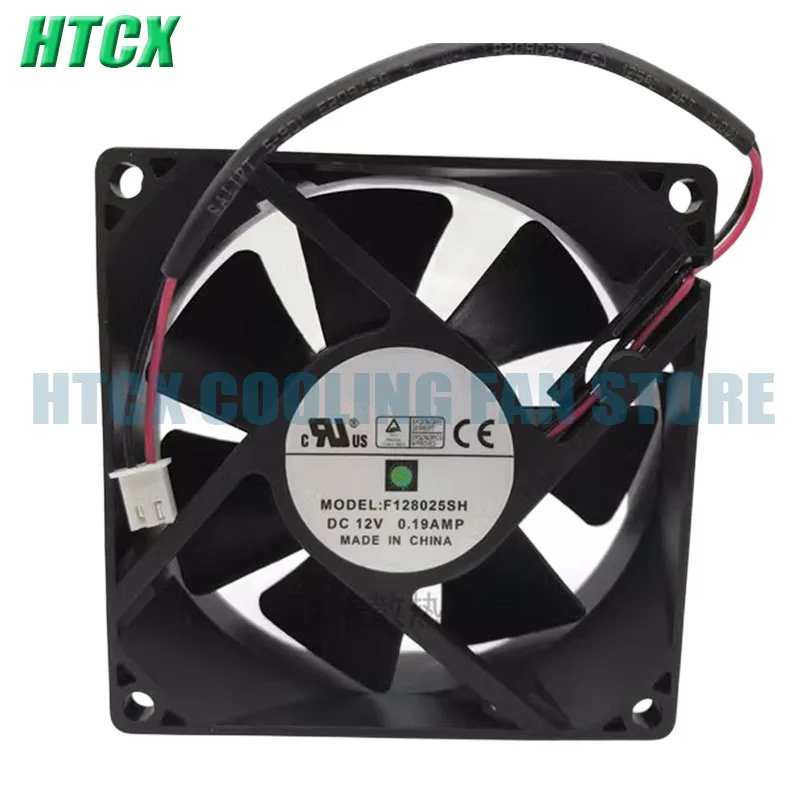 Original F128025SH DC12V 0.19A 80*80*25mm Two Lines Cooling Fan