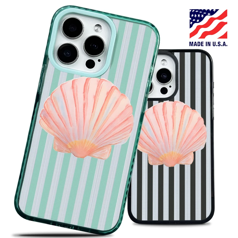 

Watercolor Seashell Case for iPhone 16 Pro Max 15 Plus 14 13 12 11， Elegant Style， Protective Durable AntiDrop Shockproof Slim