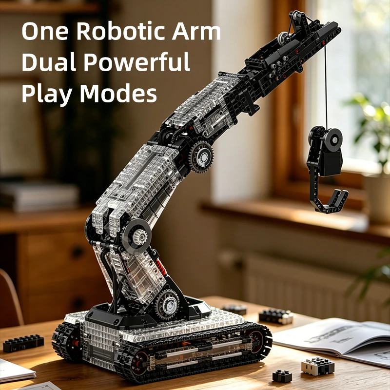 Technical 1337Pcs Science Fiction Programming Robotic Arm Building Blocks High Tech Engineering Car Bricks Toys Kids Adult Gift view 4
