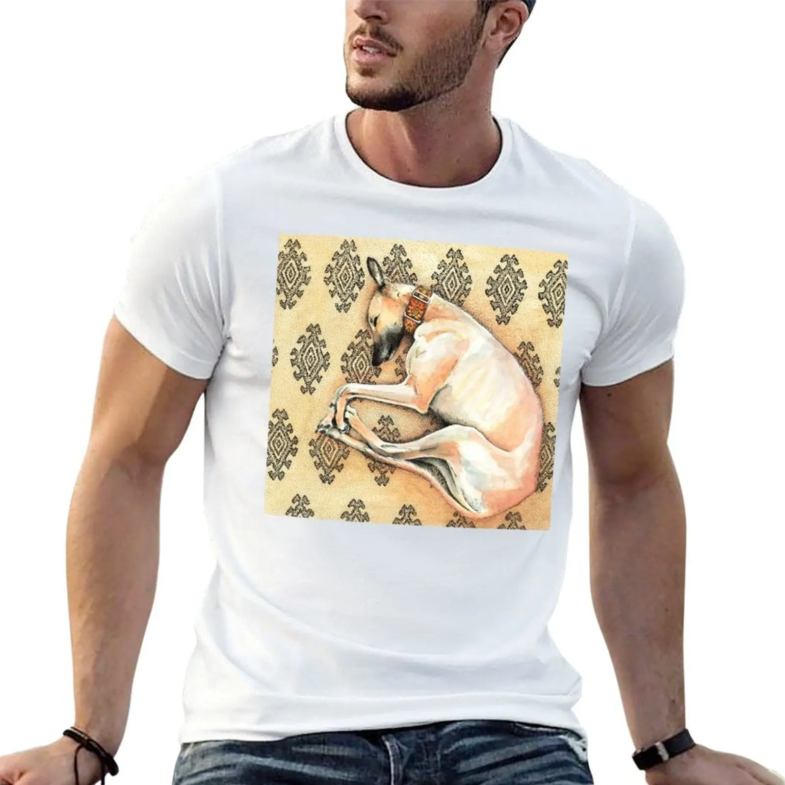 

Sleeping Greyhound T-Shirt t shirt man cotton anime t shirts for man t shirts for man cotton soft T-shirt