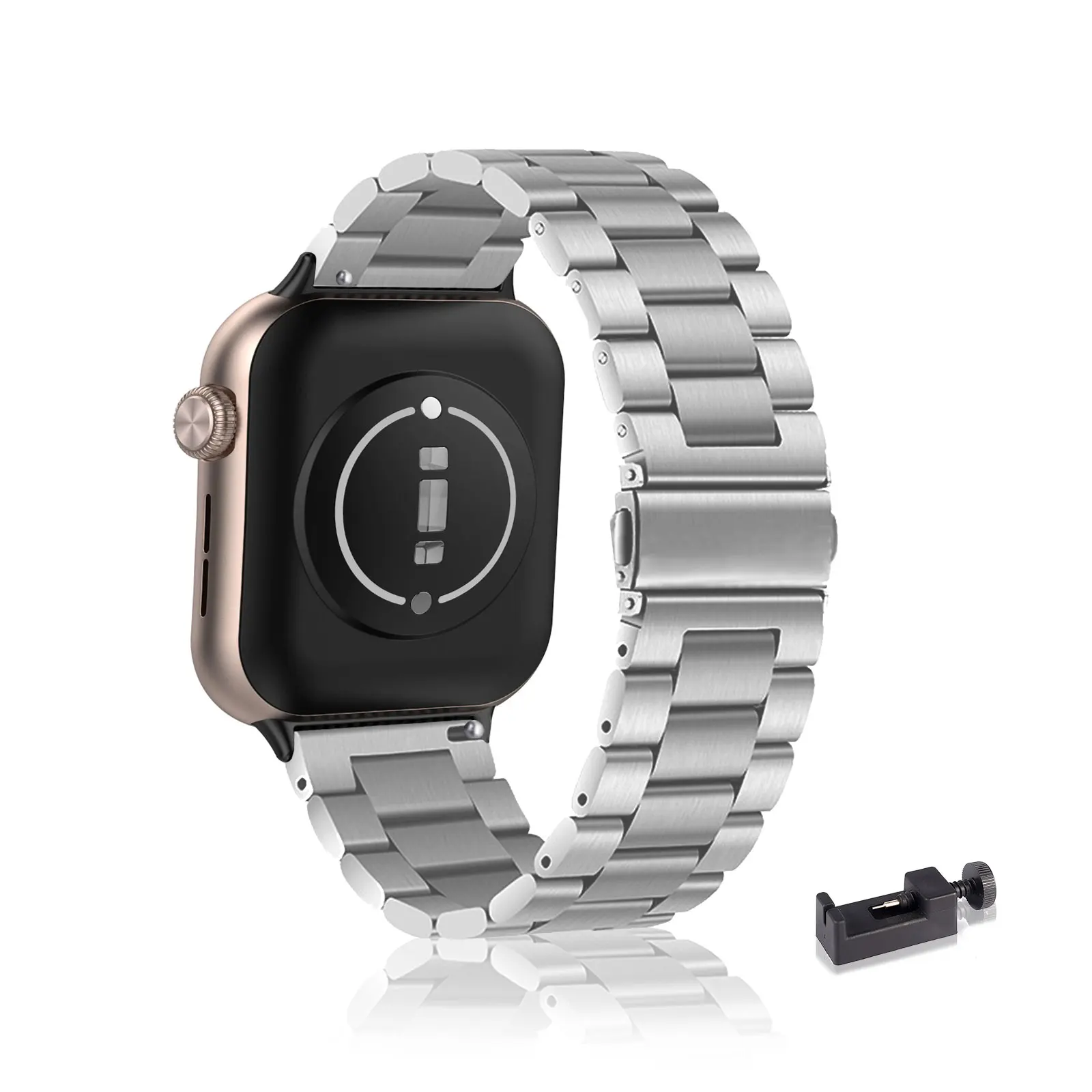 

Stainless Steel Bands for Honor Watch 5 Band, Three Columns Metal Replacement Strap