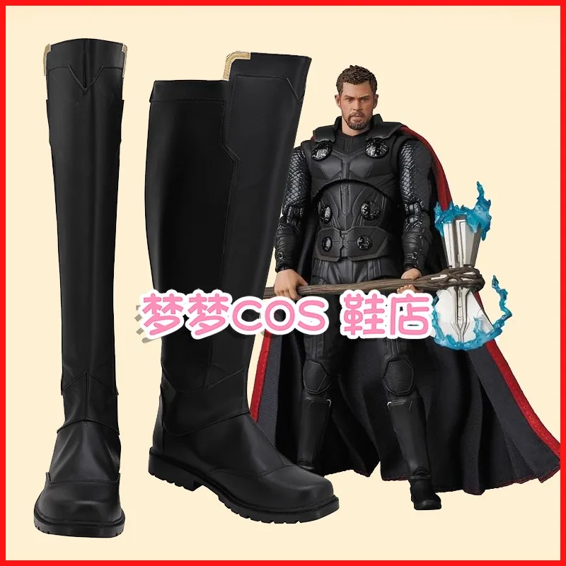The God of Thunder Thor Cosplay Costume Shoes Handmade Faux Leather Boots Carnival Party Halloween Boots
