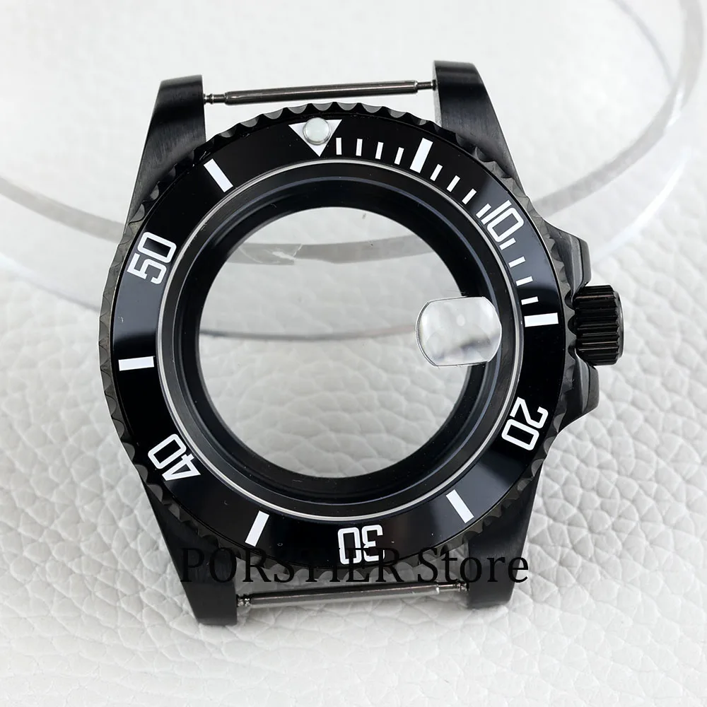 블랙 pvd 시계 케이스, 316L 스틸, 세이코 NH35 NH36 무브먼트, 28.5mm 다이얼 서브마리너 GMT 요트 마스터 케이스, 100m 방수