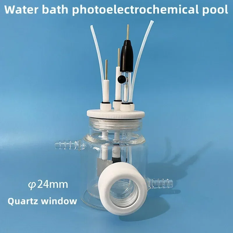 Optical water bath circulating electrolytic cell Double layer controllable temperature quartz windowed sealed electrolytic cell