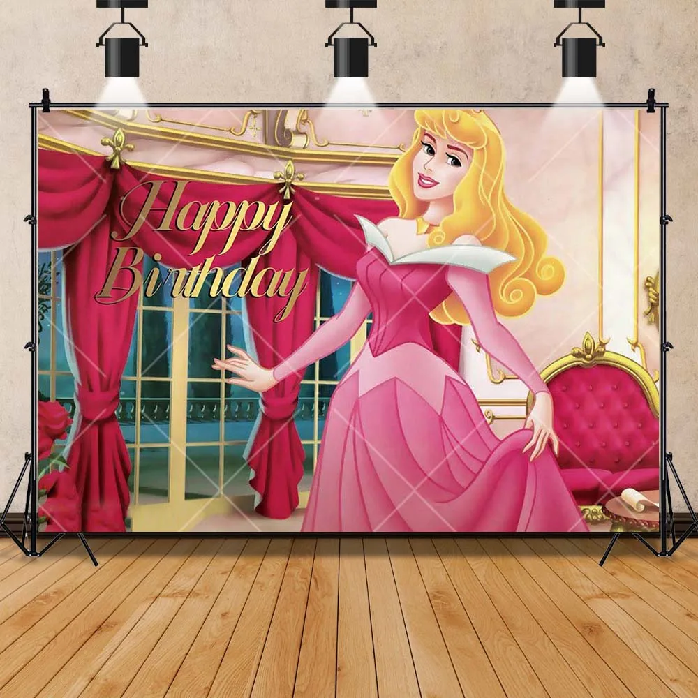 Disney Aurora Princess Sleeping Beauty Kids Girls Birthday Gifts Party Banner Backdrop Custom Room Photo Poster Decor Background