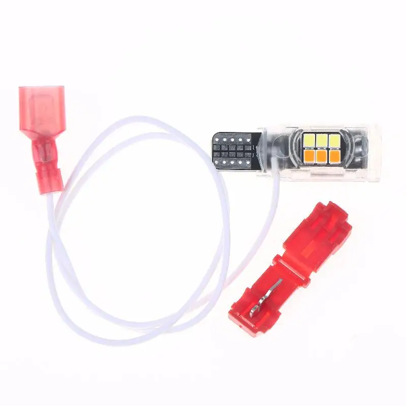 1Pcs Moto Turn Signal Canbus Day Running Light T10/T15 902 904 906 912 921 W16W LED Bulbs 48SMD Dual Color 3014 Chip 12V 3W
