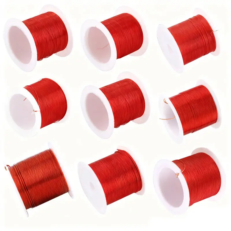 1 Roll Red Enameled Coppers Wire 0.1-1.0mm Magnet Winding Wire for Precision Coils,Transformers,Motors,Electronics Repair,DIY