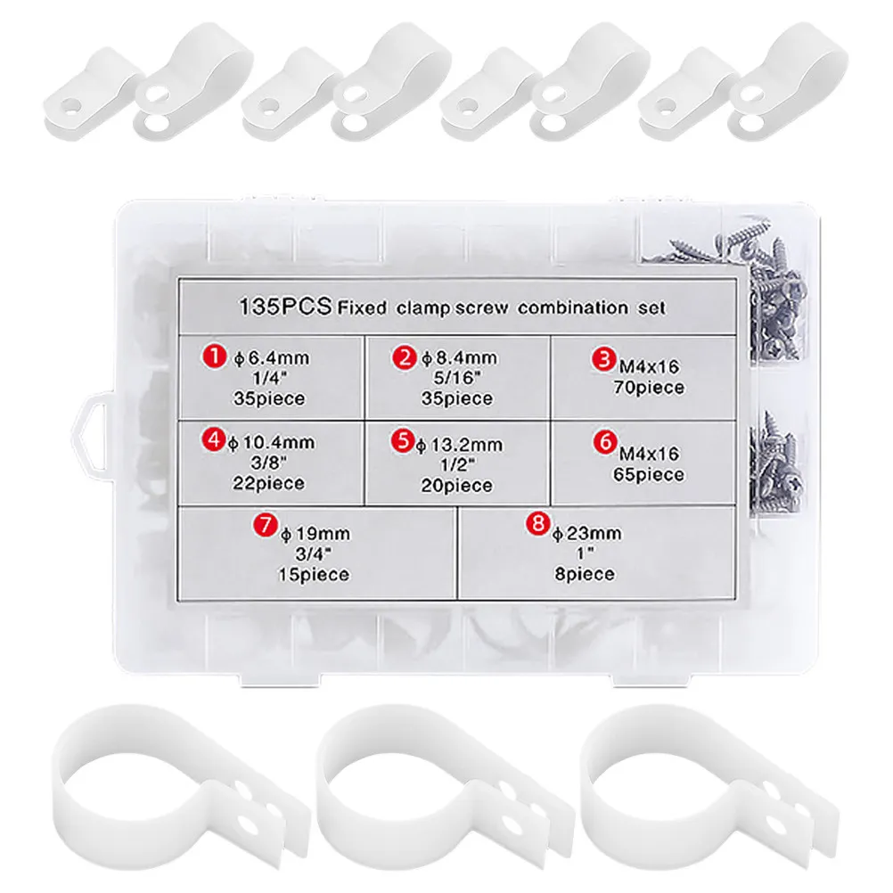 

Набор кабельных зажимов и держателей для проводов, креплений для световых кабелей, винтов для организации телефонных и Ethernet-кабелей
