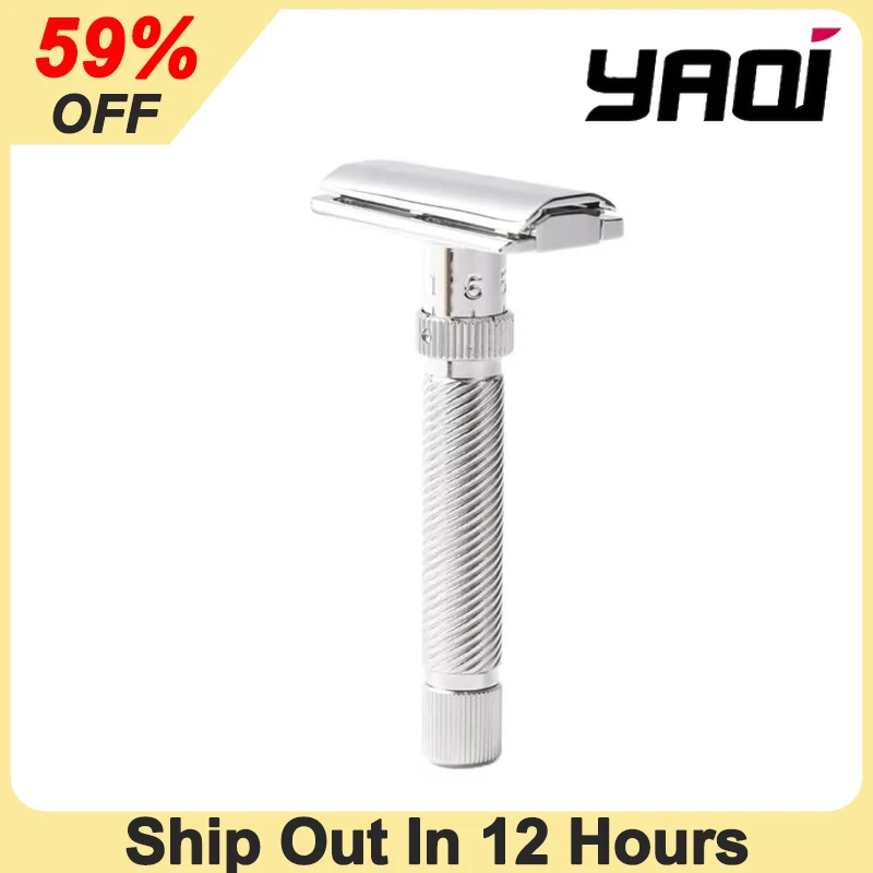 Yaqi Stainless Steel Slope Ultima Adjustable Slant Head Mens Safety Razor Vintage Mature Mens Porfessional Shaving Safety Razor