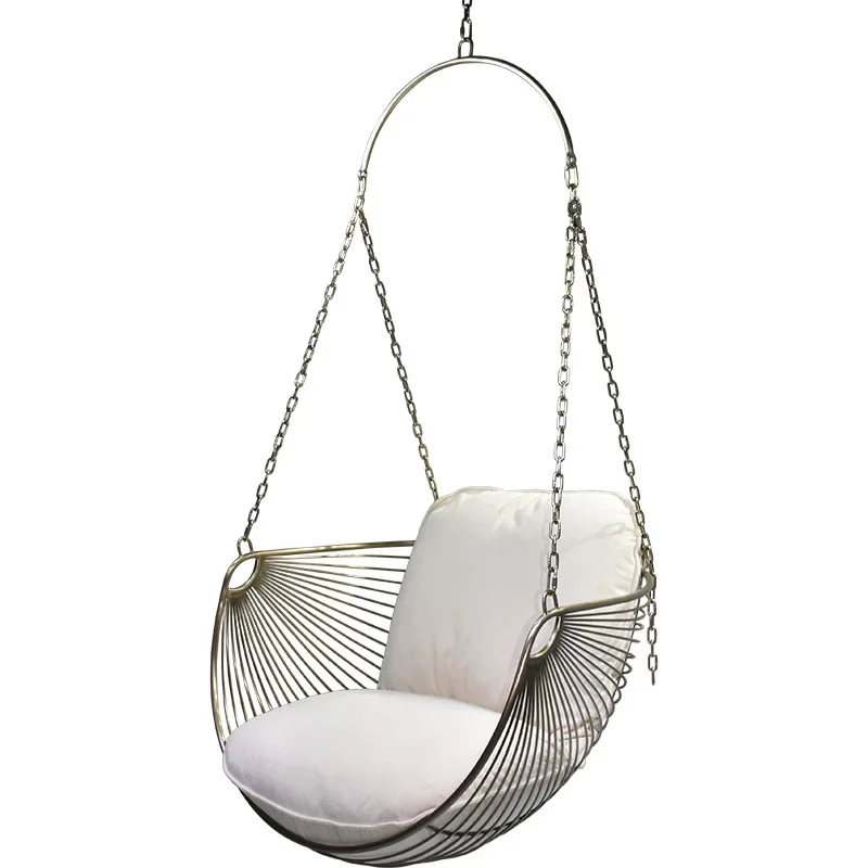 

Living room hanging basket rocking chair