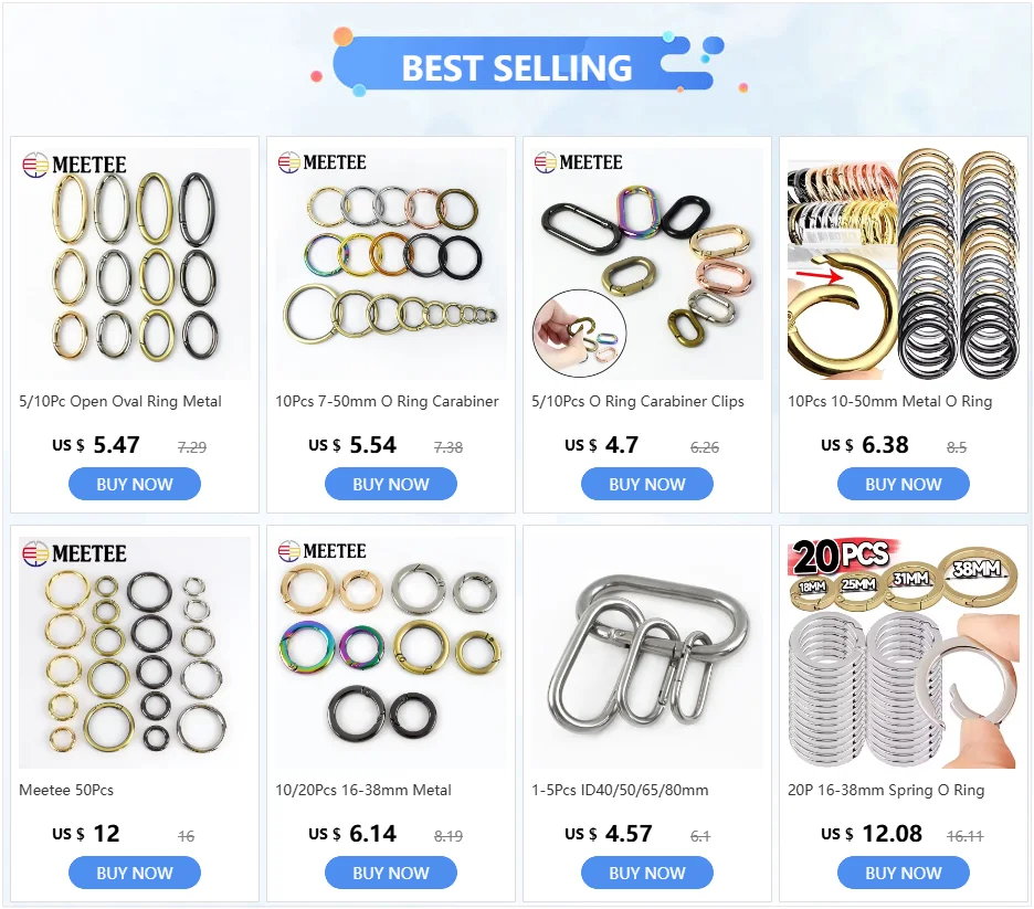 10 Stück 10-50mm Metall O-Ring Federschnalle für Taschengurte Hundehalsbänder Karabinerhaken Schlüsselhalter Verbinder Schlaufen-Hardware-Sets – Detail 1