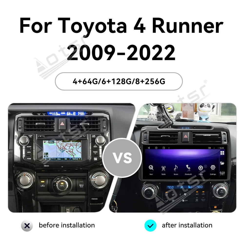 12.3 Inch Android 13 CarPlay Car Radio For Toyota 4 Runner 2009-2022 Touch Screen Multimedia Player GPS Navigation DSP Head Unit
