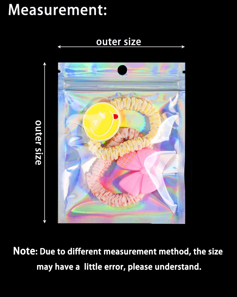 100 Stück selbst klebende Lasers chmuck transparente Kunststoff verpackungs beutel Süßigkeiten Postkarten Schmuck verpackung Geschenk Aufbewahrung beutel – Detail 5