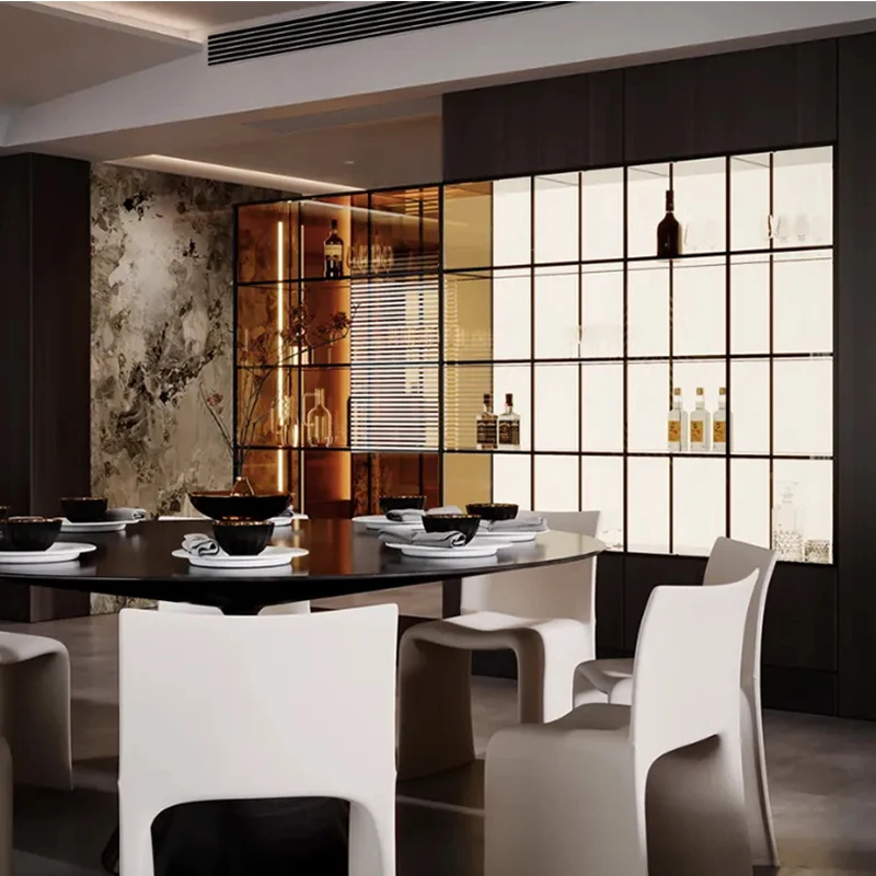 Eco-Friendly Durable Home Furniture, Stainless Steel Wine Cabinet and Rack for Bar Living Room, Modern Storage Solution