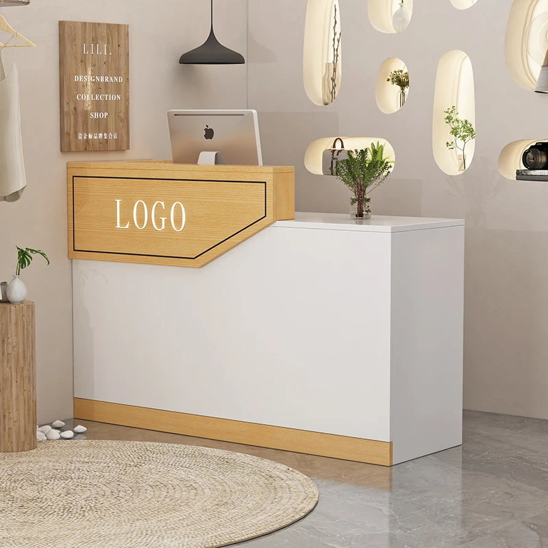 Cashier Counter White Desk Reception Reception Desks Beauty Salon Console Table Wooden Pulpito Para Igreja Furniture Office