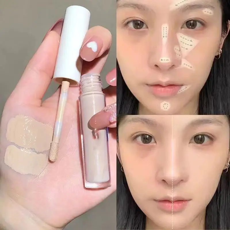 4Color Liquid Concealer Stick Moisturizing Lasting Cover Acne Dark Circles Foundation Cream Brightening Face Makeup Cosmetics