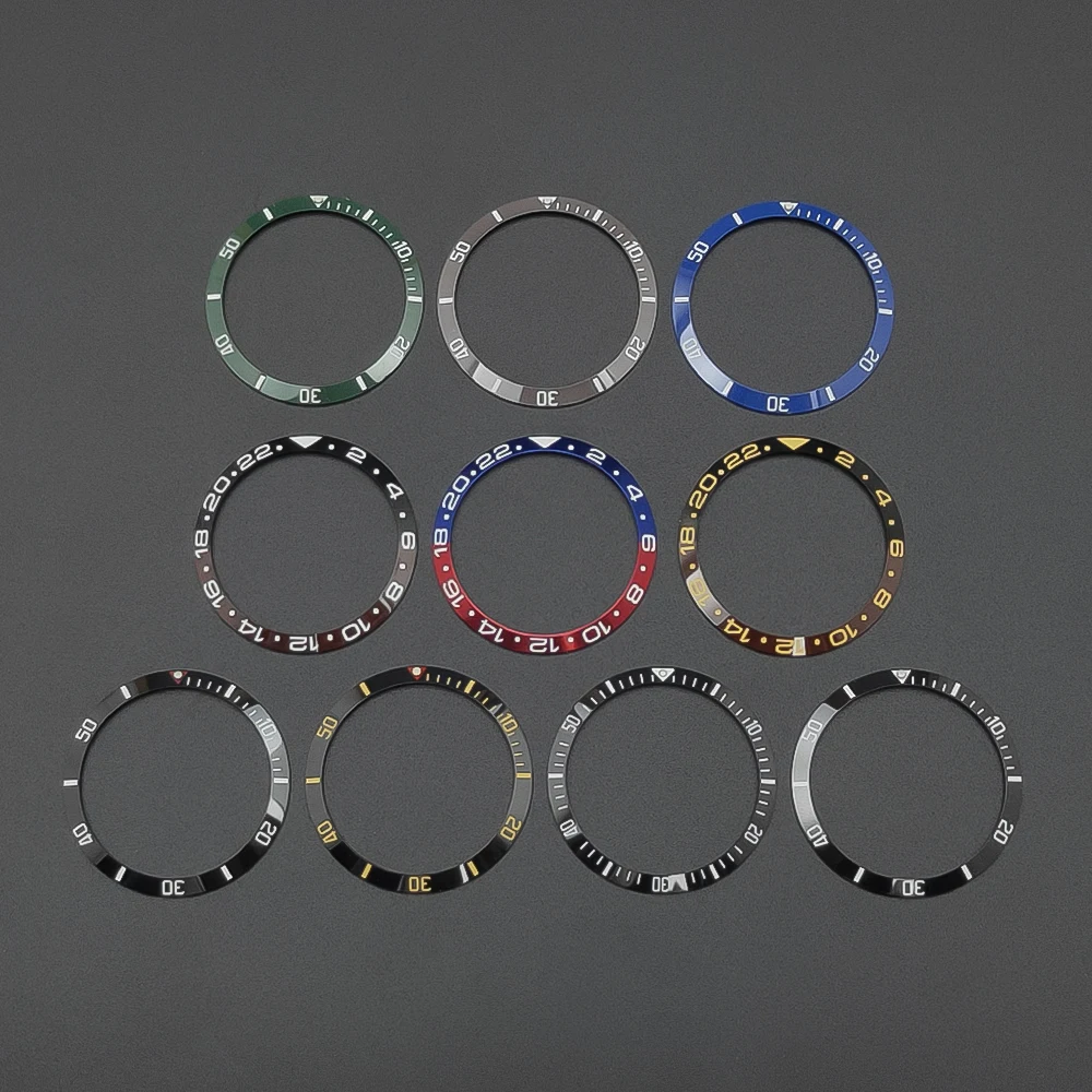 37-mm-Keramik-Lünetteneinsatz für Herrenuhren, Ersatzteile, Lünettenkomponenten, Automatikuhren-Ersatzteil.