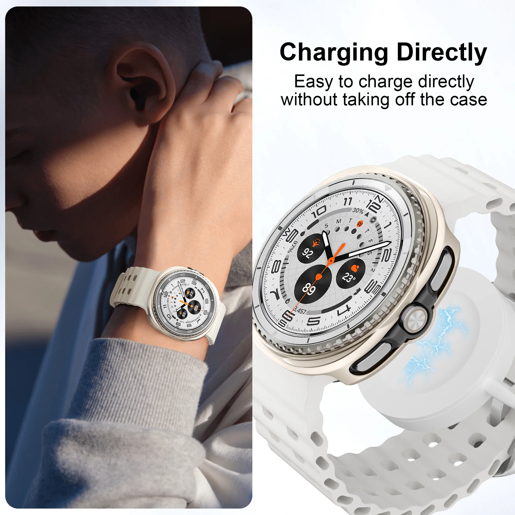 Cover Case For Samsung Galaxy watch 8/8 classic 46mm 40mm 44mm Screen Protector PC Hollow Bumper shell Galaxy watch 8 Protective image 6