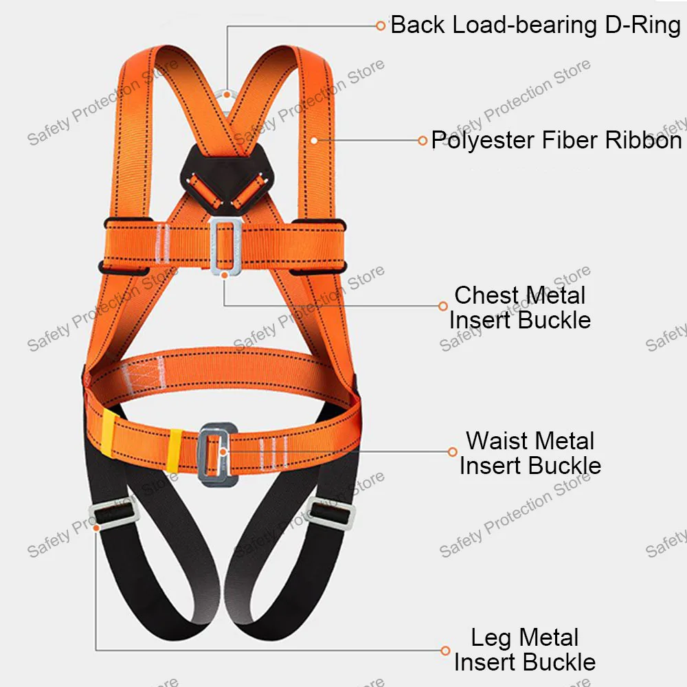 Five-point High Altitude Work Safety Belt Full Body Safety Harness Outdoor Climbing Training Construction Protective Equipment