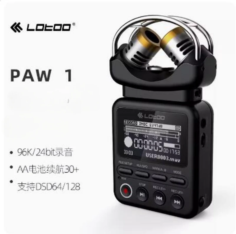 Paw1 audio recorder HiFi player DSD professional internal recording pen 64G 256G