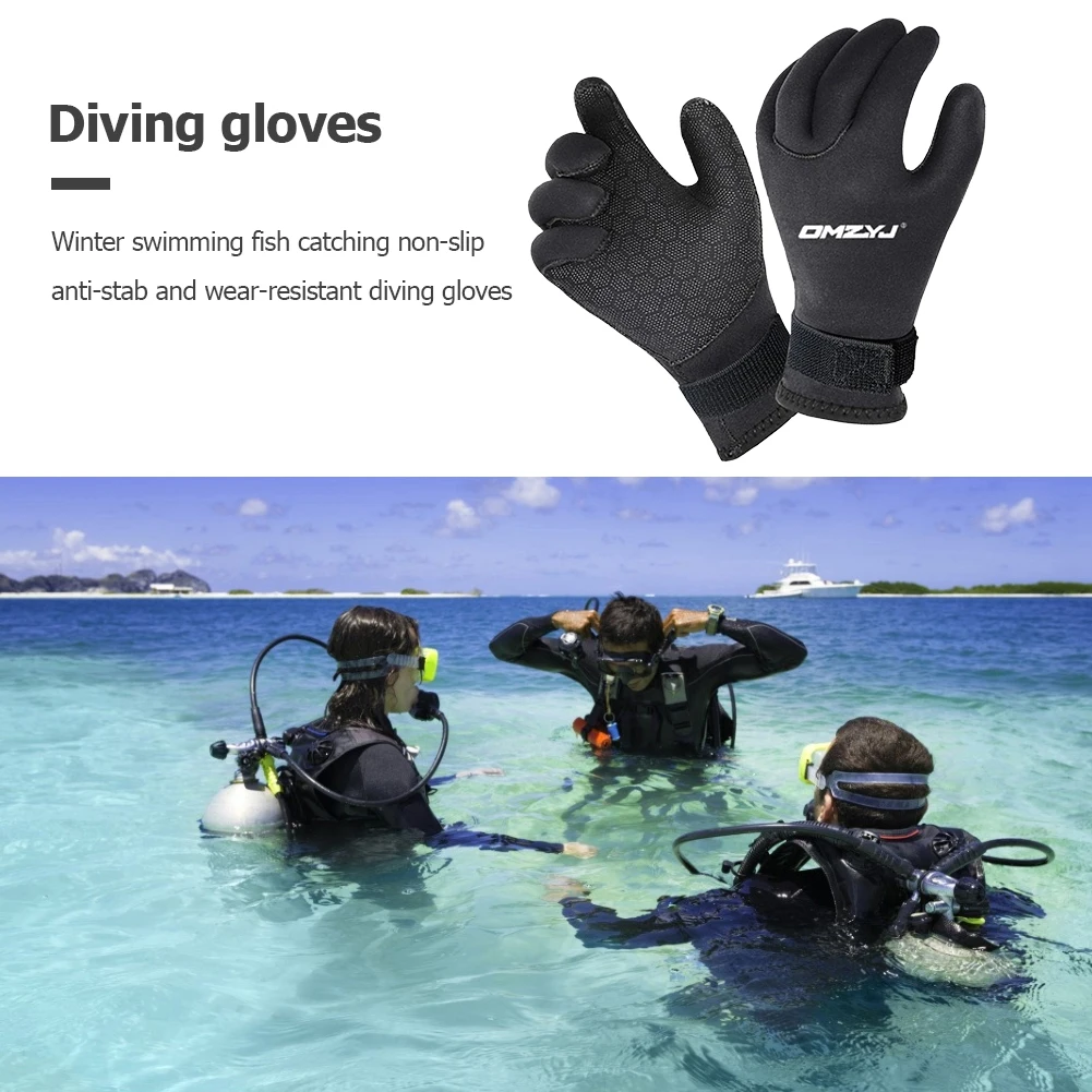 5mm Scuba Diving Gloves Waterproof Five Finger Dive Gloves Anti Slip Surfing Gloves for Diving Snorkeling Surfing