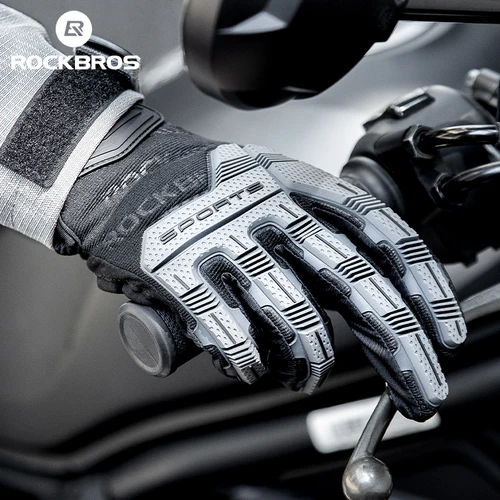 ROCKBROS guantes de ciclismo guantes tácticos SBR almohadilla gruesa a prueba de golpes transpirable GEL bicicleta motocicleta calentador de invierno dedo completo