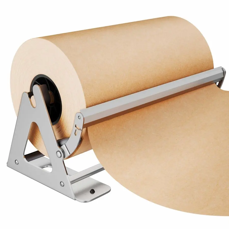 

18 Inch Paper Roll Dispenser and Cutter HeavyDuty Wall Mountable, Non Slip Tabletop Kraft, Freezer, Butcher Paper Up to 1000ft R