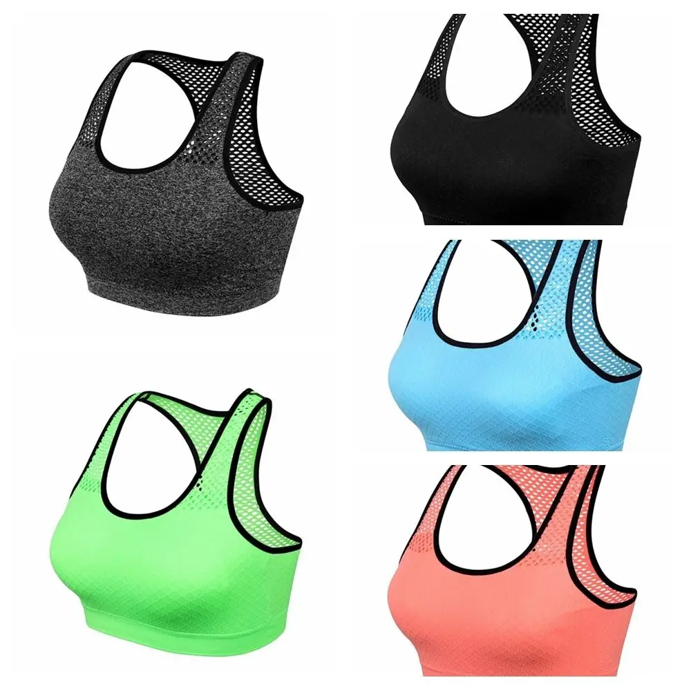 Ropa interior deportiva para mujer, sujetador activo a prueba de golpes, transpirable, de secado rápido, cómodo, Top calado para Yoga, chaleco para Yoga