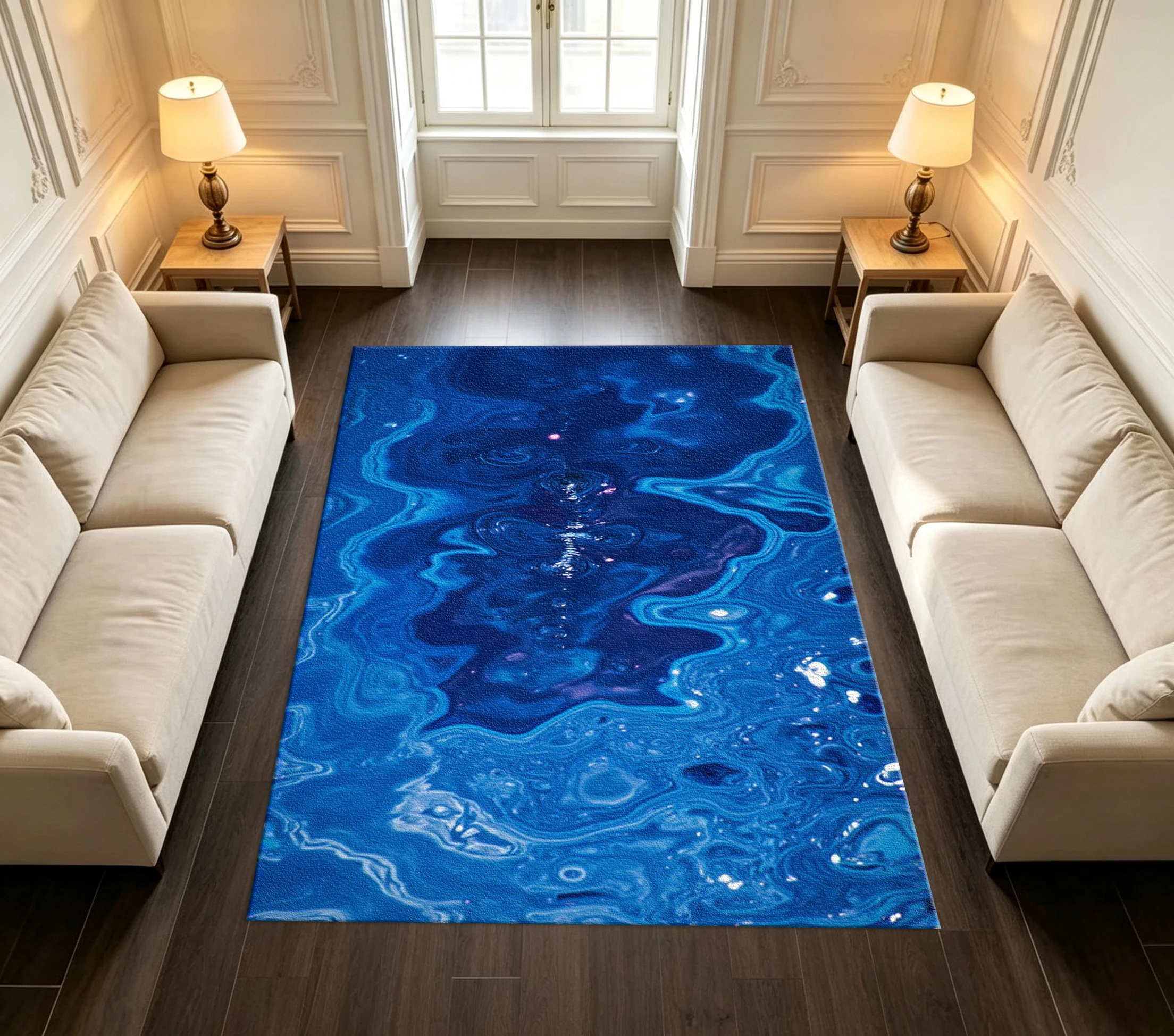 Blue Marble Liquid Art Pattern Carpet Floor Home Living Room Decorative Carpet