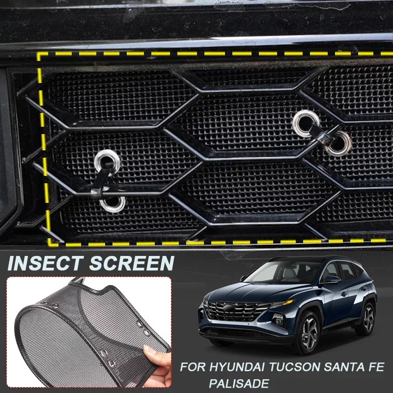 For HYUNDAI SANTA FE TM 2018-2019  4PCS Car Insect Proof Air Inlet Guard Grille Insert Protection Mesh