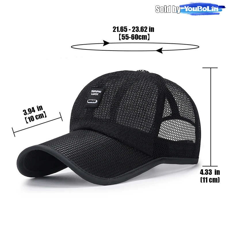 Breathable Mesh Baseball Cap,Extended Brim Sun Protection Peaked Caps,Outdoor Sport Hat,UV Protection Sun Hat