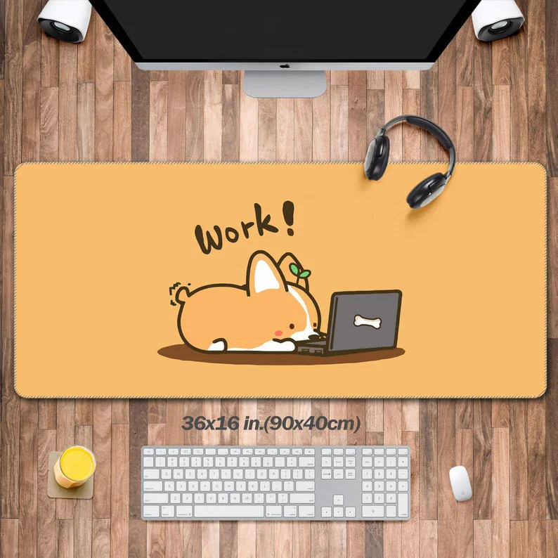 

Cute Little Puppy Desk Mat Protector, Adorable Dog Mouse Pad, Kawaii Desk Mat Protector, Gift for Girlfriend, Gift for Girl