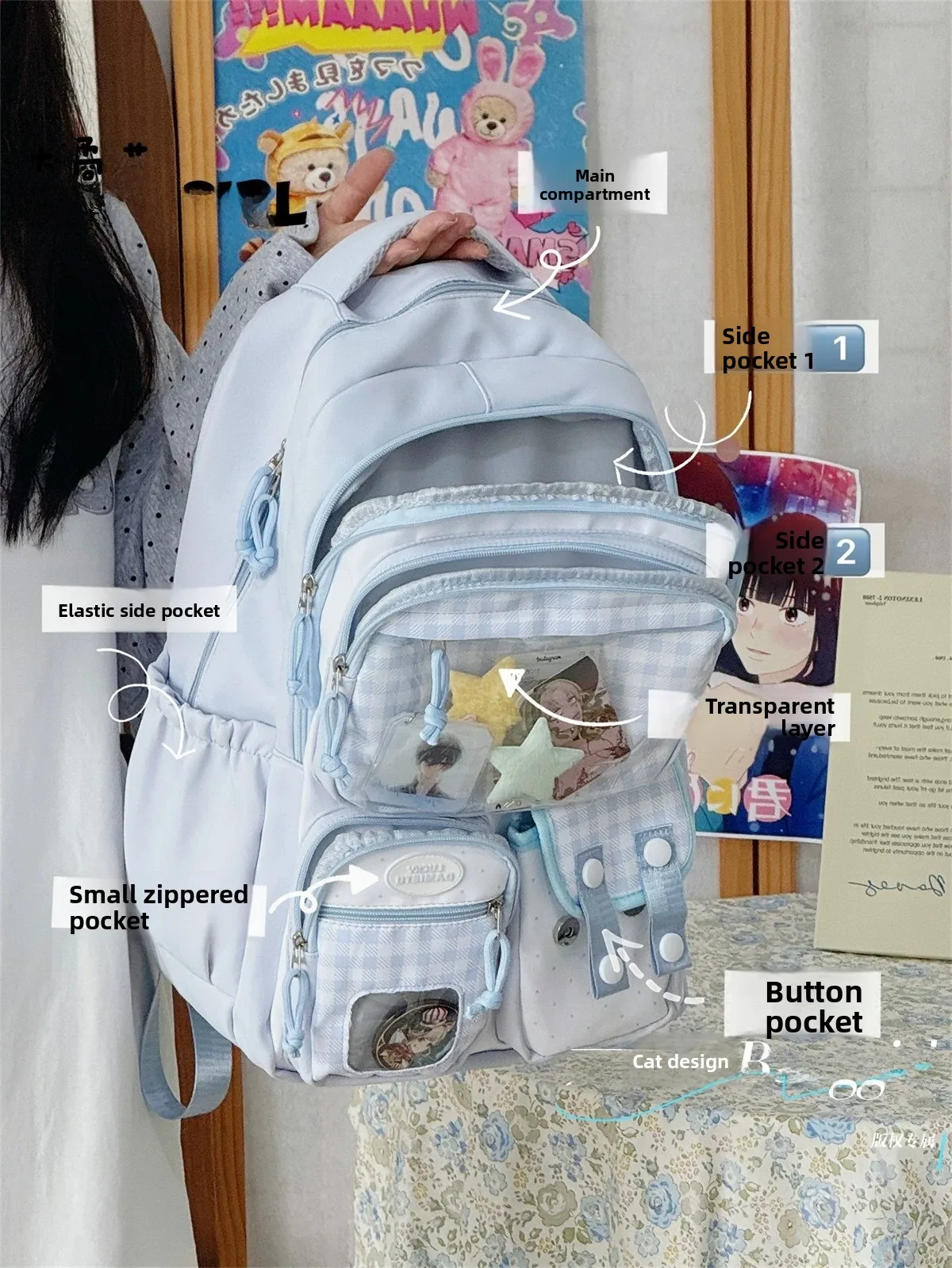 cute-double-layer-backpack-large-capacity-school-bag-for-junior-and-high-school-girls-secondary-wind-style-nylon-inner