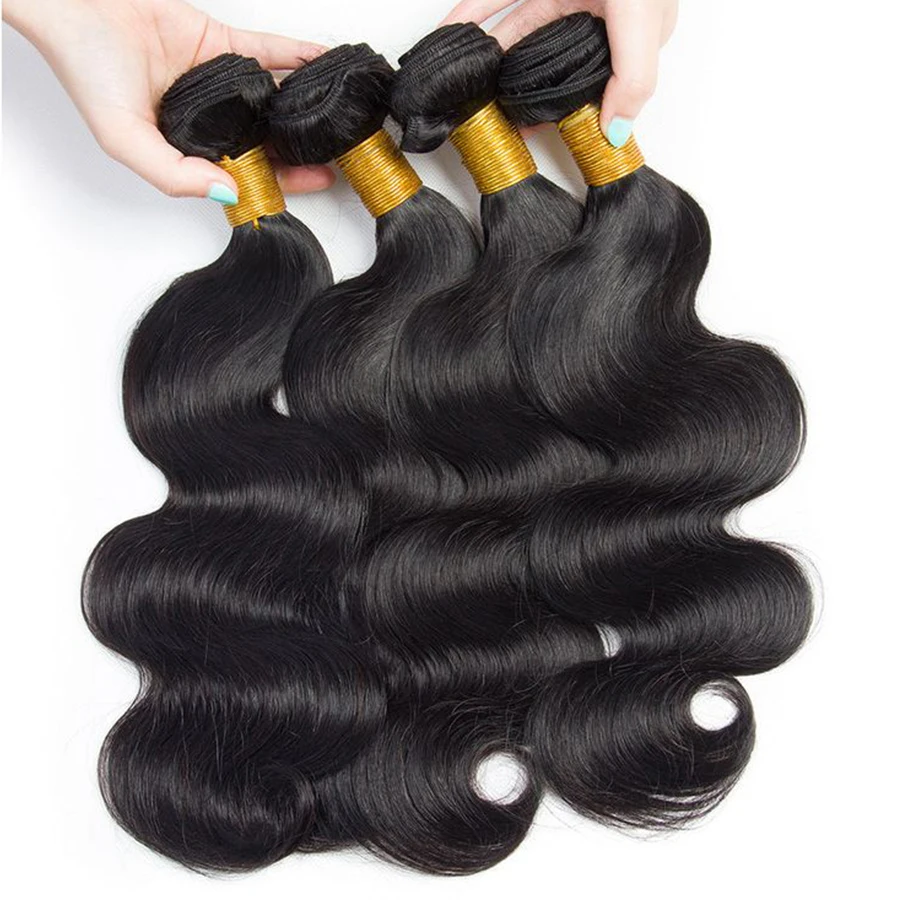 

10A 30-дюймовые объемные волны, 100% бразильские бирманские необработанные пучки человеческих волос, необработанные волосы с волнами воды 1, 3, 4 пучка