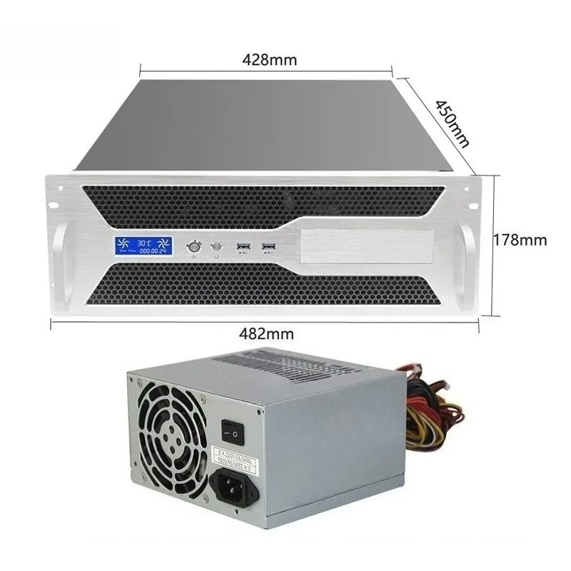 4U chassis industrial control ATX rackmount server 7-slot air-cooled temperature-controlled chassis