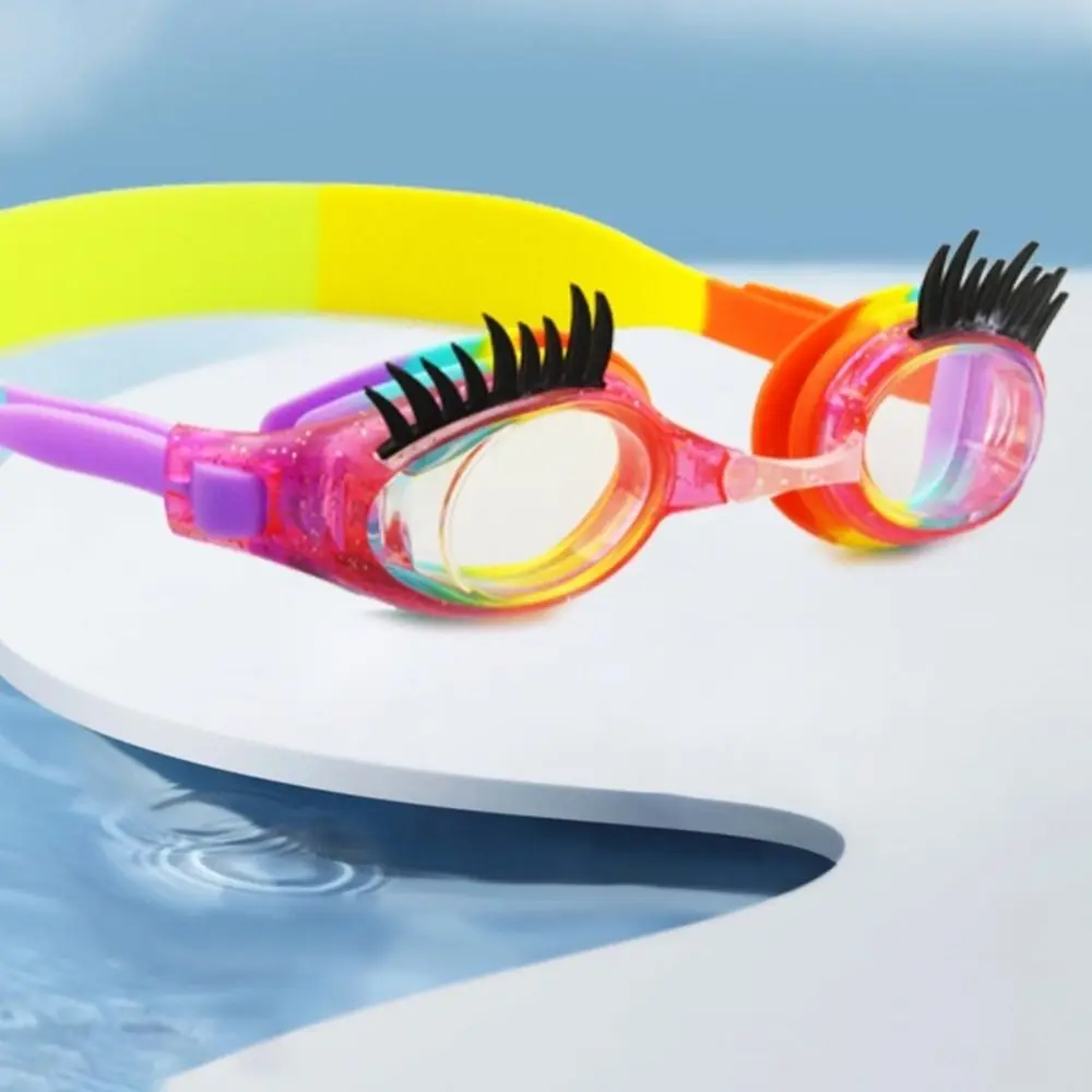 Eyelash Childrens Swimming Goggles Anti Fog Waterproof Eyelash Glasses Colorful Silicone Swimming Goggles Swimming Pool