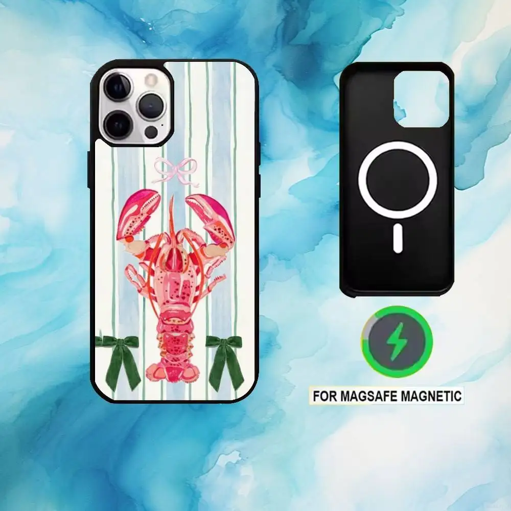 حافظة هاتف على شكل جراد البحر على شكل حيوان لهاتف iPhone17,16,15,14,13,12,11 Plus، Pro Max شحن لاسلكي Magsafe مغناطيسي #4