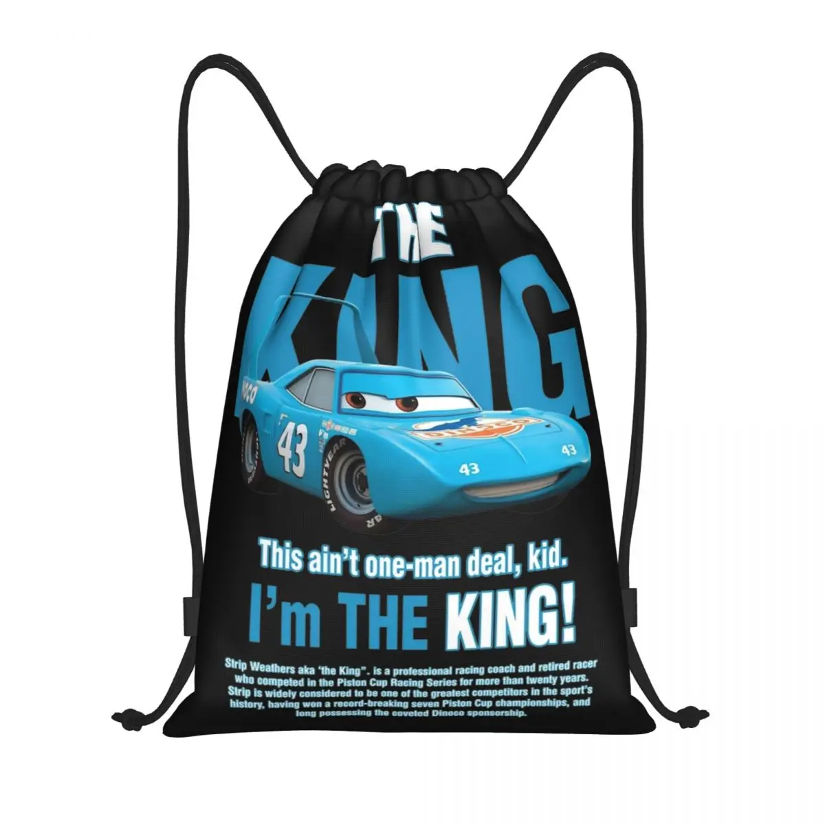 The King Lightning Mcqueen Cars Drawstring Backpack Sports Gym Sackpack Water Resistant String Bags for Hiking