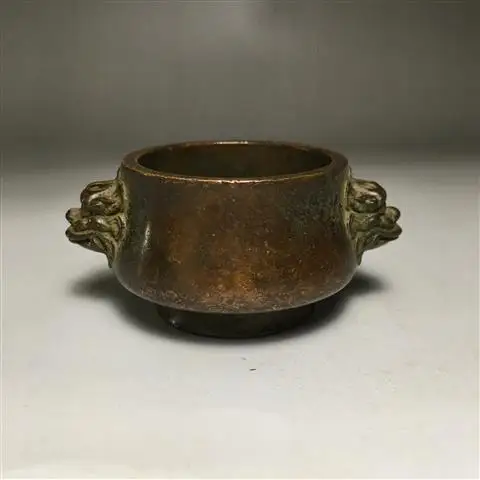 

Bronze miscellaneous antique bronze ware, pure copper Xuanzi dragon ear miscellaneous old objects