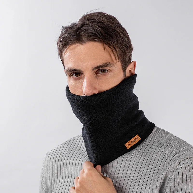 Women Men Soft Knitted Neck Scarf Warmer Sport Scarf Face Mask Thick Winter Scarves Skating Running Neck Scarves