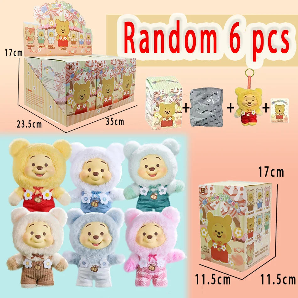 

Новая серия Miniso Winnie The Pooh Candy, слепая коробка, милый виниловый кулон с лицом, кукла-медведь Pupu, модная трендовая игрушка, подарок для детей