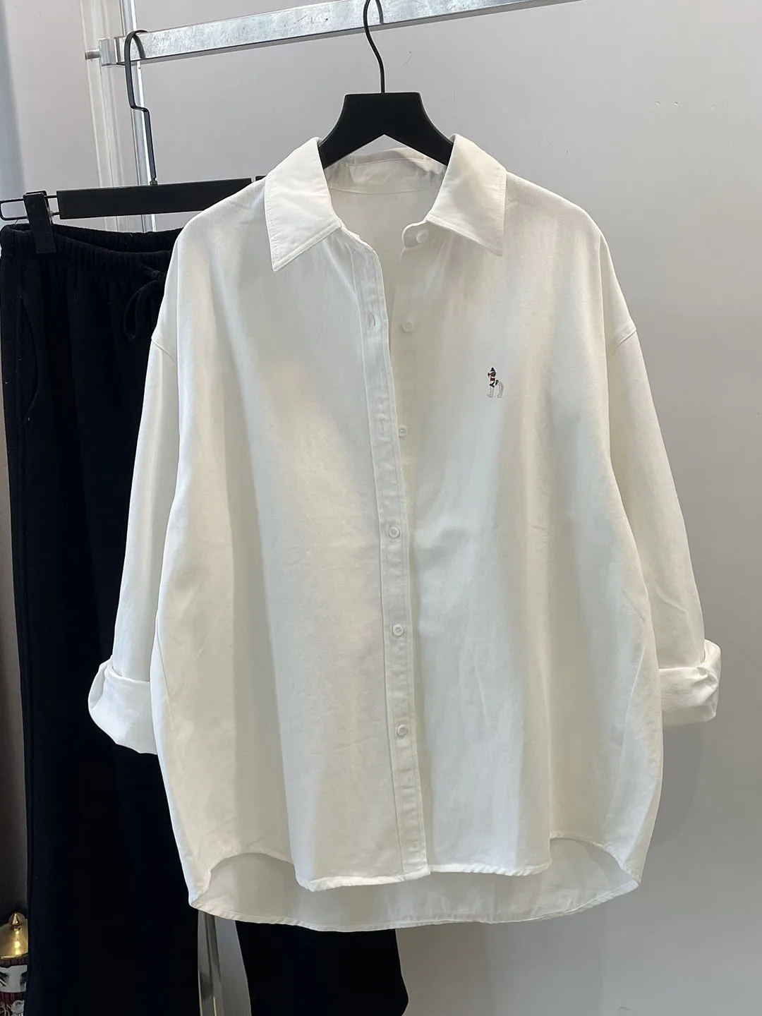 

Blue Long Sve Pure Cotton Women's irt Base Layer Top Thiened Korean Sle Casual Wear Staable White Cotton Blouse