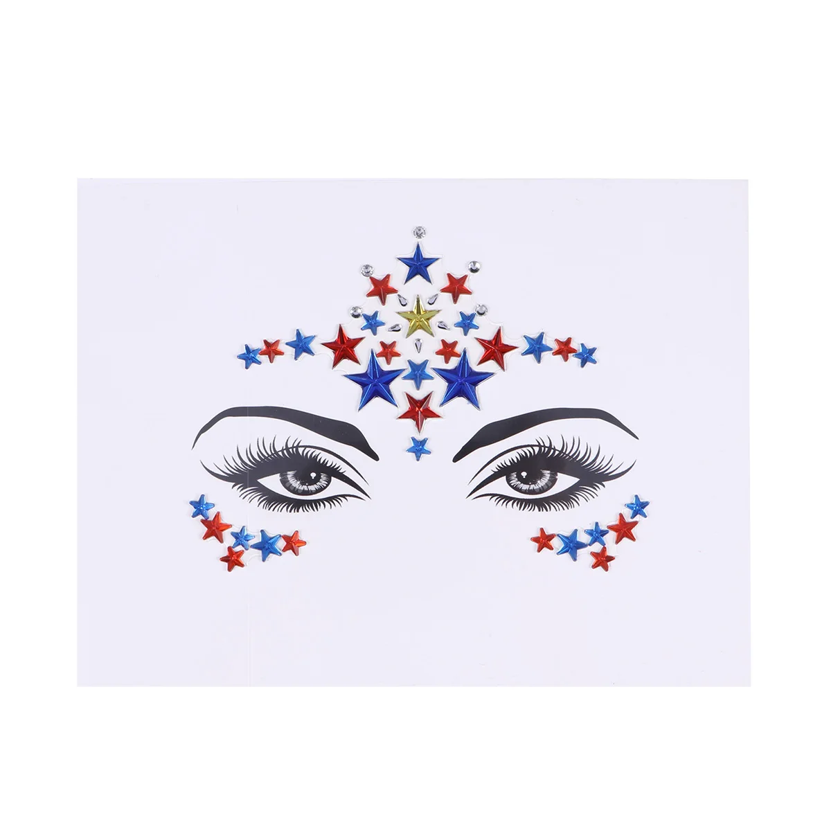 

Crystal Face Sticker Acrylic Rhinestone Forehead Body Glitter Pentagram Evening Costumes Festival Decor