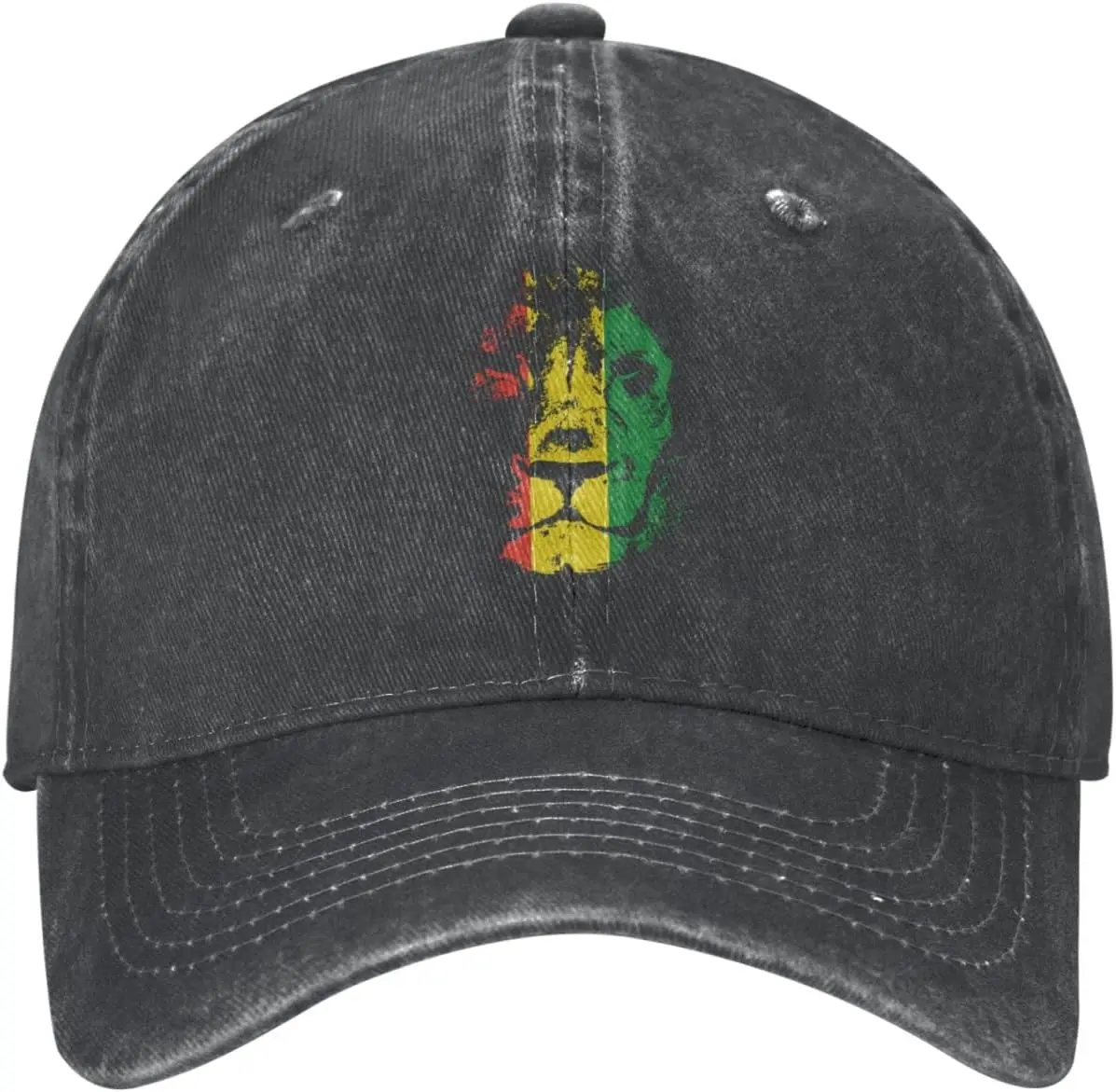 

Jamaica Lion Distressed Adjustable Washed Denim Mens Dad Trucker Hat Baseball Ball Cap for Men