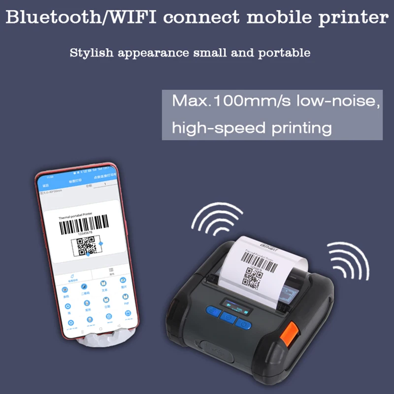 Imagem -03 - Impressora Térmica Portátil do Recibo da Etiqueta Usb Wifi Bluetooth Máquina de Impressão da Etiqueta Apoia Ios Andróide Loyverse 80 Milímetros em 1